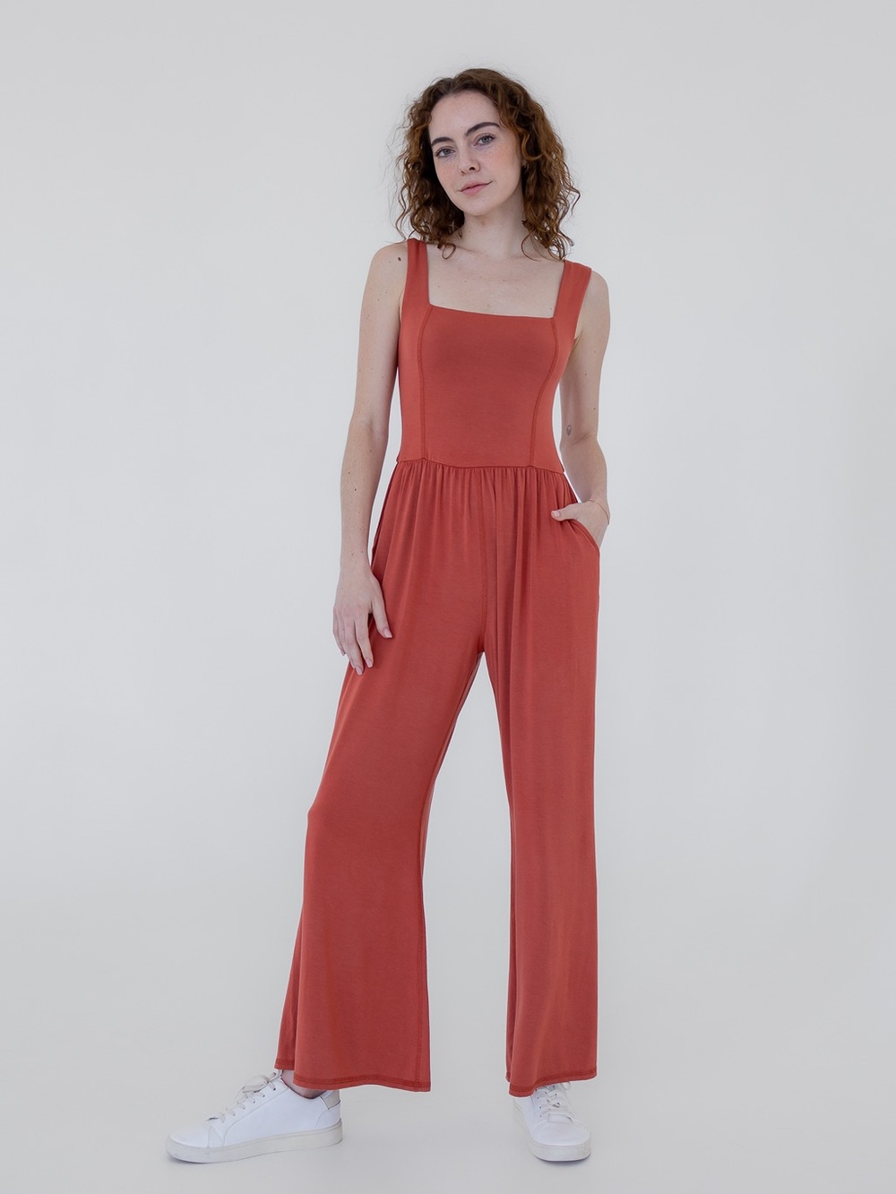 Imbodhi Mari Jumpsuit in Coral